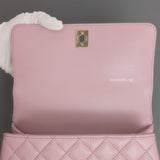 Chanel Coco Handle Small | 24A Light Pink Caviar Light Gold Hardware-details
