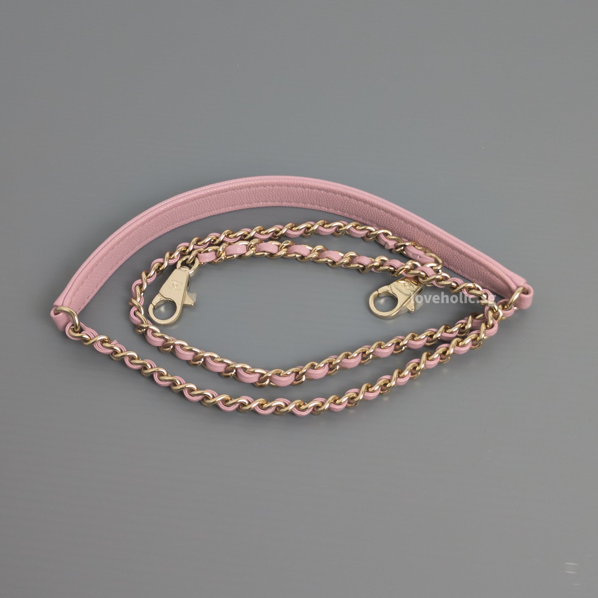 Chanel Coco Handle Small | 24A Light Pink Caviar Light Gold Hardware-details