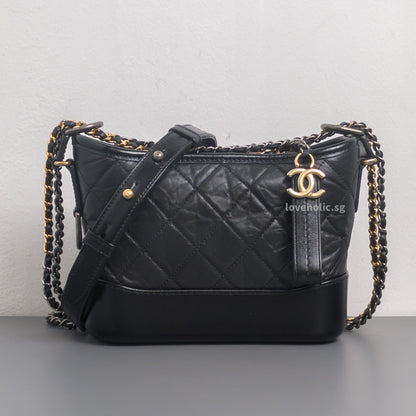 Chanel Gabrielle Hobo Small | Black Calfskin Multicolored Hardware-front1