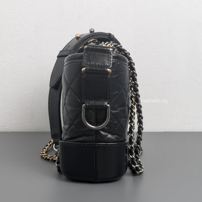 Chanel Gabrielle Hobo Small | Black Calfskin Multicolored Hardware-details