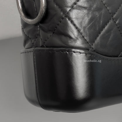 Chanel Gabrielle Hobo Small | Black Calfskin Multicolored Hardware-details