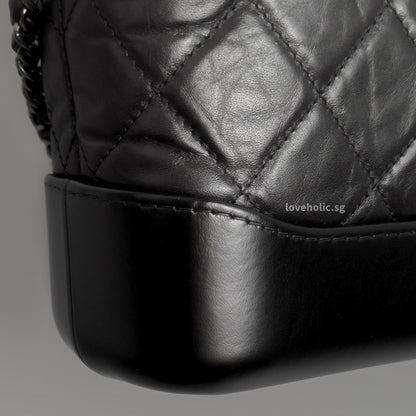 Chanel Gabrielle Hobo Small | Black Calfskin Multicolored Hardware-details