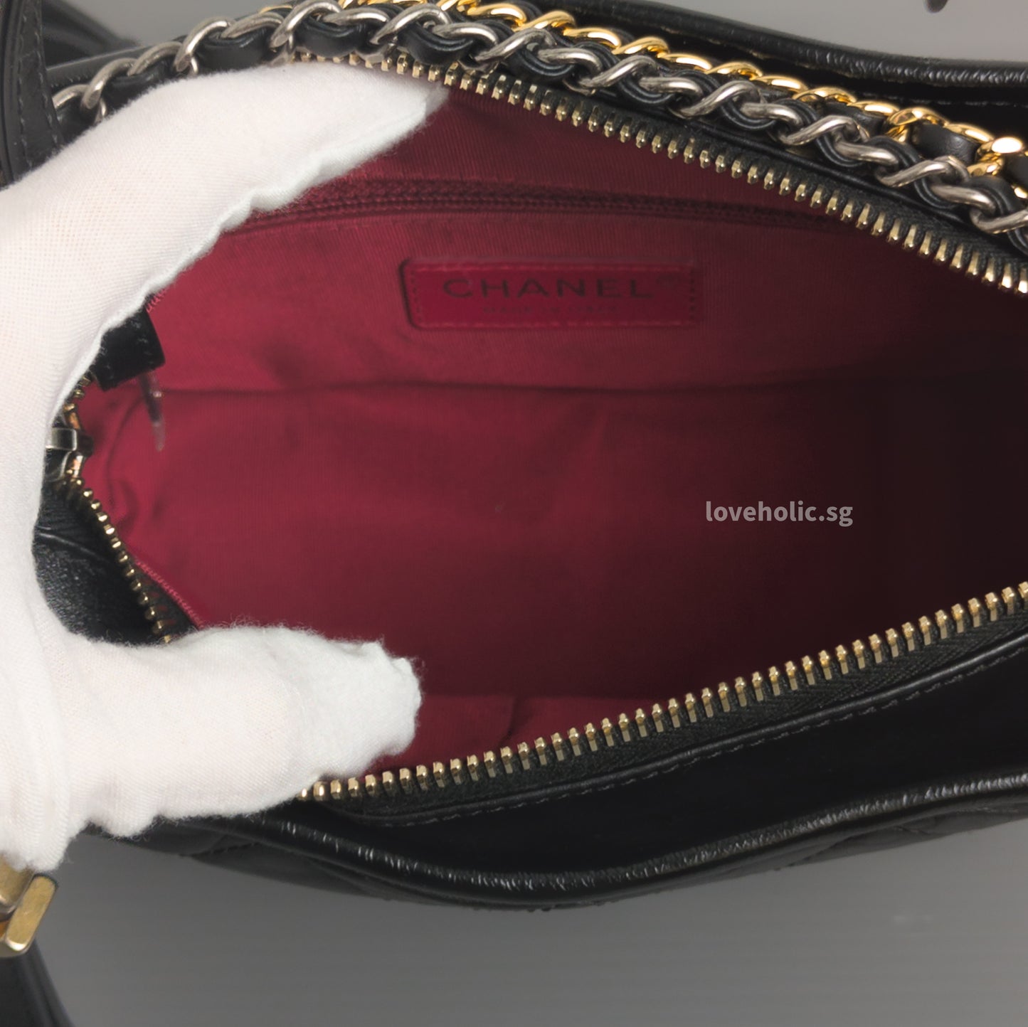 Chanel Gabrielle Hobo Small | Black Calfskin Multicolored Hardware-details
