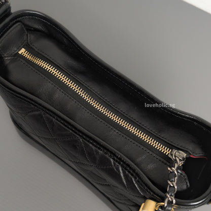 Chanel Gabrielle Hobo Small | Black Calfskin Multicolored Hardware-details