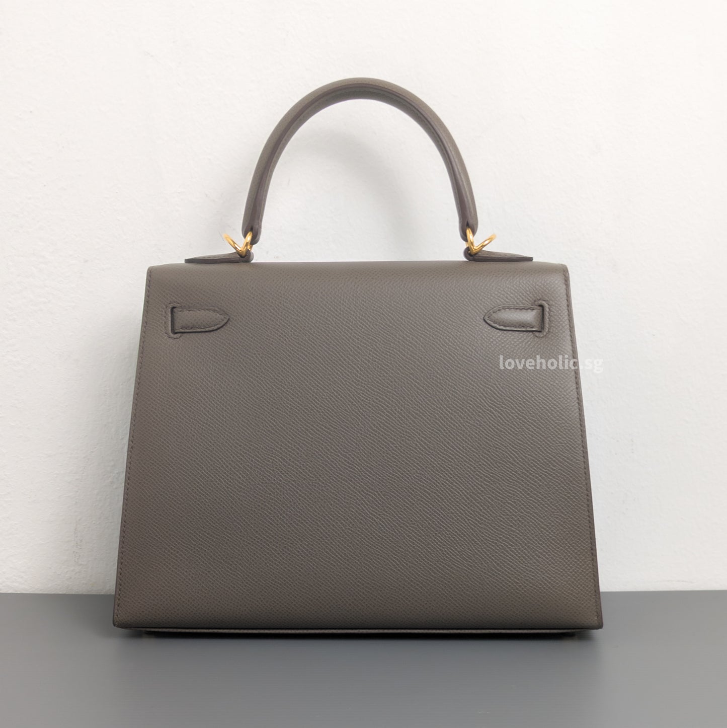 Hermes Kelly Sellier 25 | Gris Etain Epsom Gold Hardware-back