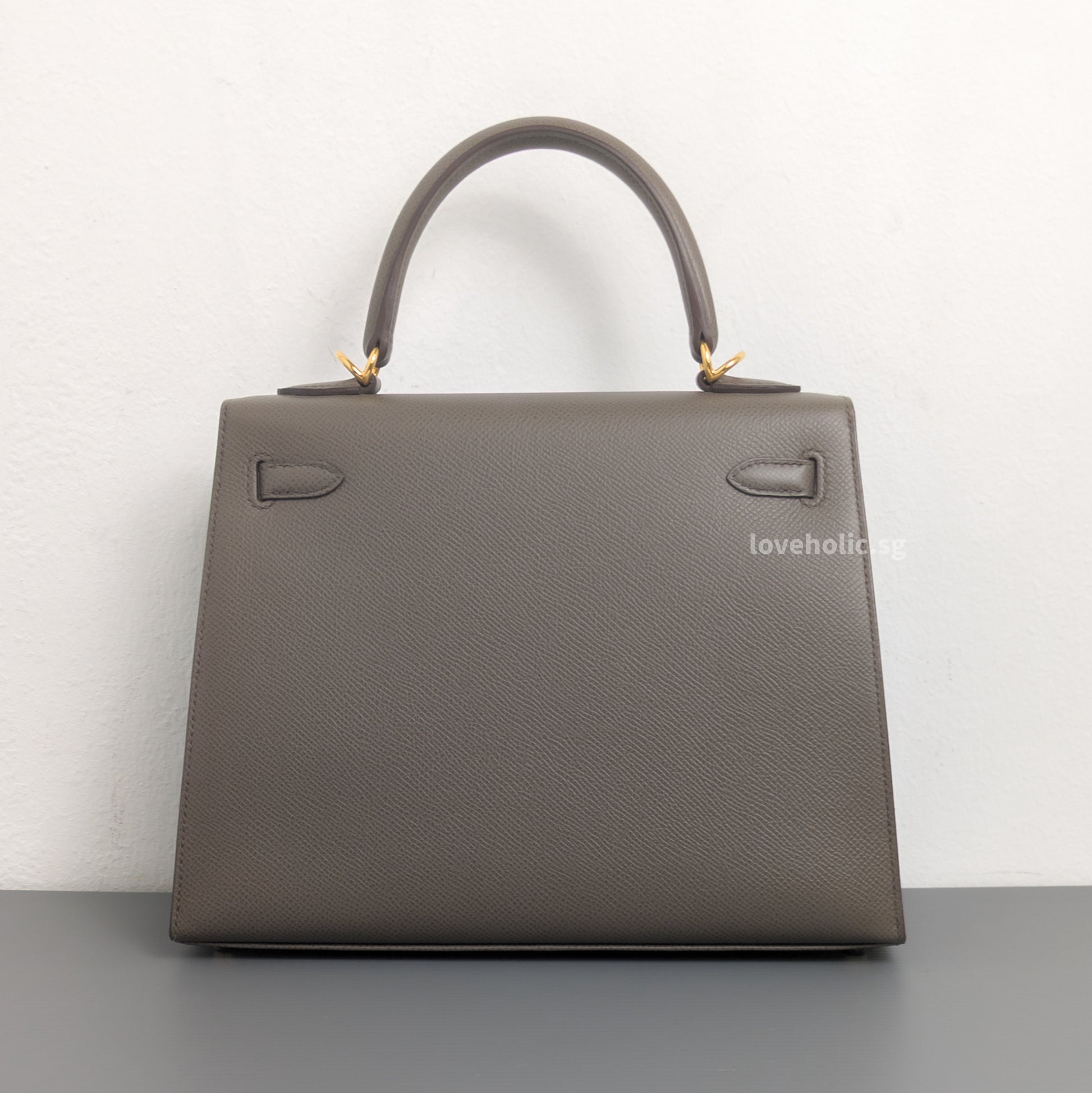 Hermes Kelly Sellier 25 | Gris Etain Epsom Gold Hardware-back