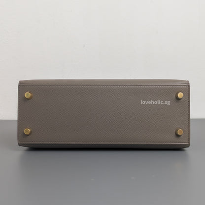 Hermes Kelly Sellier 25 | Gris Etain Epsom Gold Hardware-details