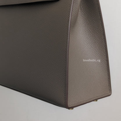 Hermes Kelly Sellier 25 | Gris Etain Epsom Gold Hardware-details
