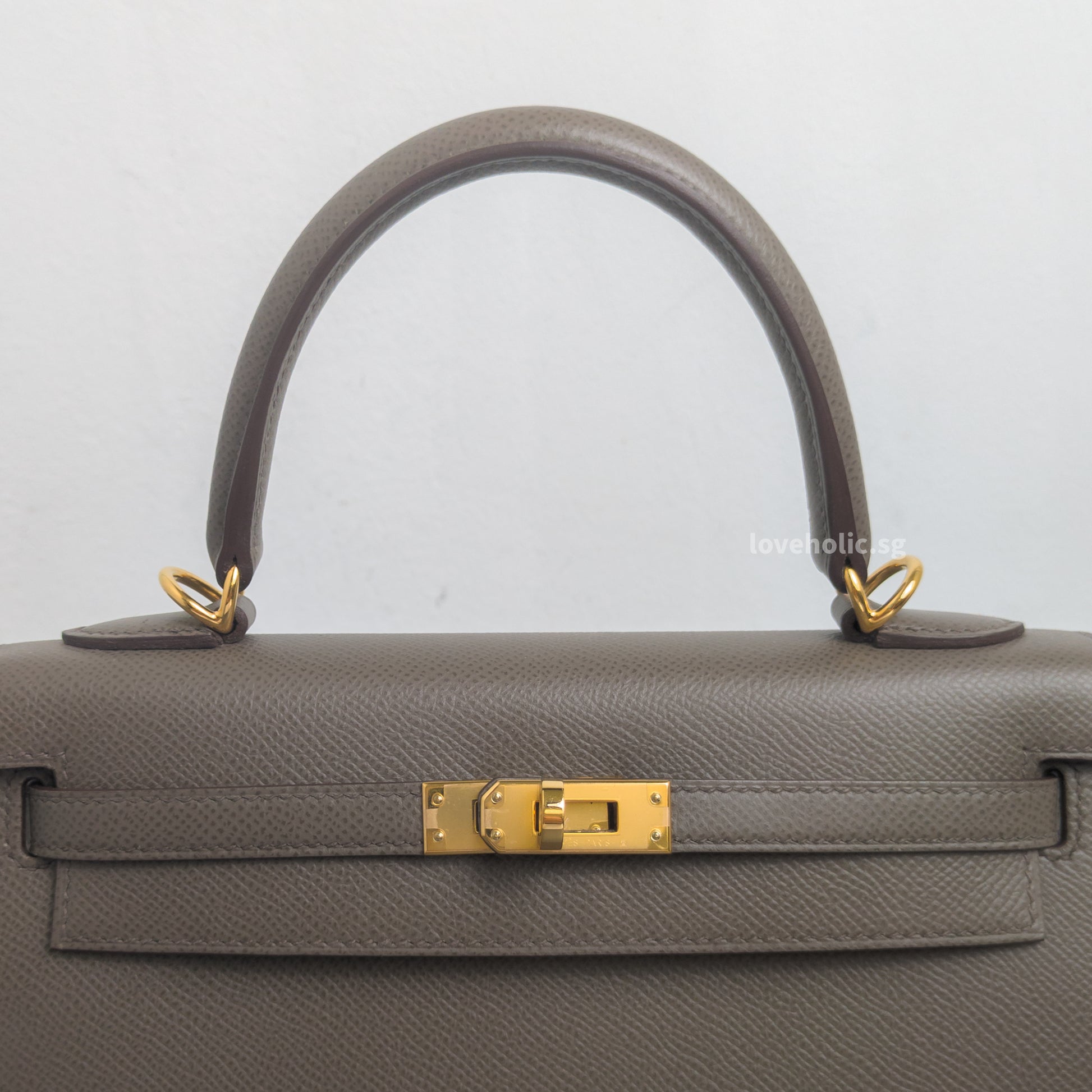 Hermes Kelly Sellier 25 | Gris Etain Epsom Gold Hardware-details