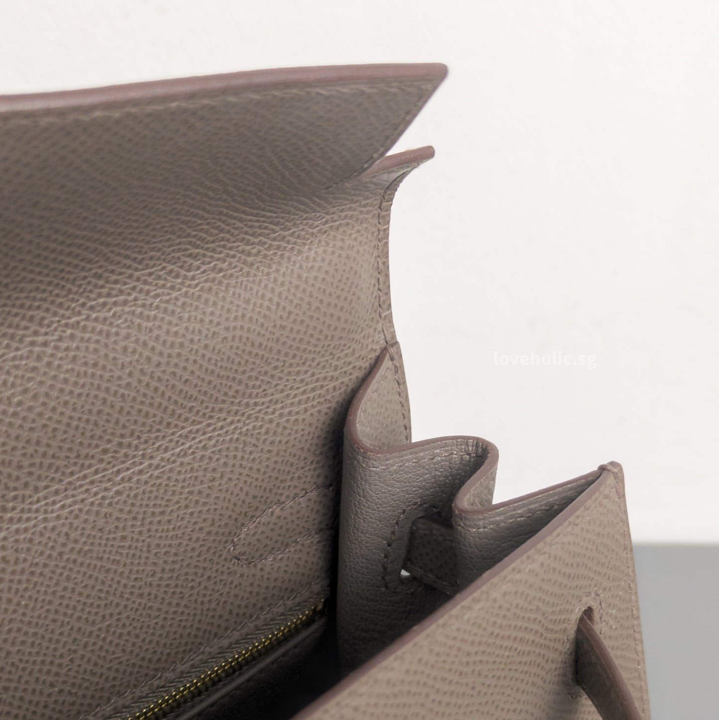 Hermes Kelly Sellier 25 | Gris Etain Epsom Gold Hardware-details