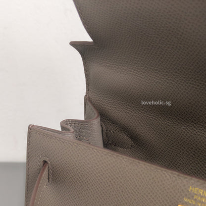 Hermes Kelly Sellier 25 | Gris Etain Epsom Gold Hardware-details