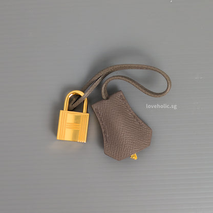 Hermes Kelly Sellier 25 | Gris Etain Epsom Gold Hardware-details