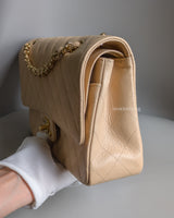 Chanel Classic Flap Medium | Beige Claire Caviar Gold Hardware-side