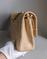 Chanel Classic Flap Medium | Beige Claire Caviar Gold Hardware-details