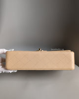 Chanel Classic Flap Medium | Beige Claire Caviar Gold Hardware-details