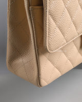 Chanel Classic Flap Medium | Beige Claire Caviar Gold Hardware-details