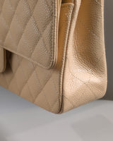 Chanel Classic Flap Medium | Beige Claire Caviar Gold Hardware-details