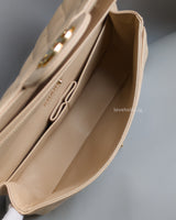 Chanel Classic Flap Medium | Beige Claire Caviar Gold Hardware-details