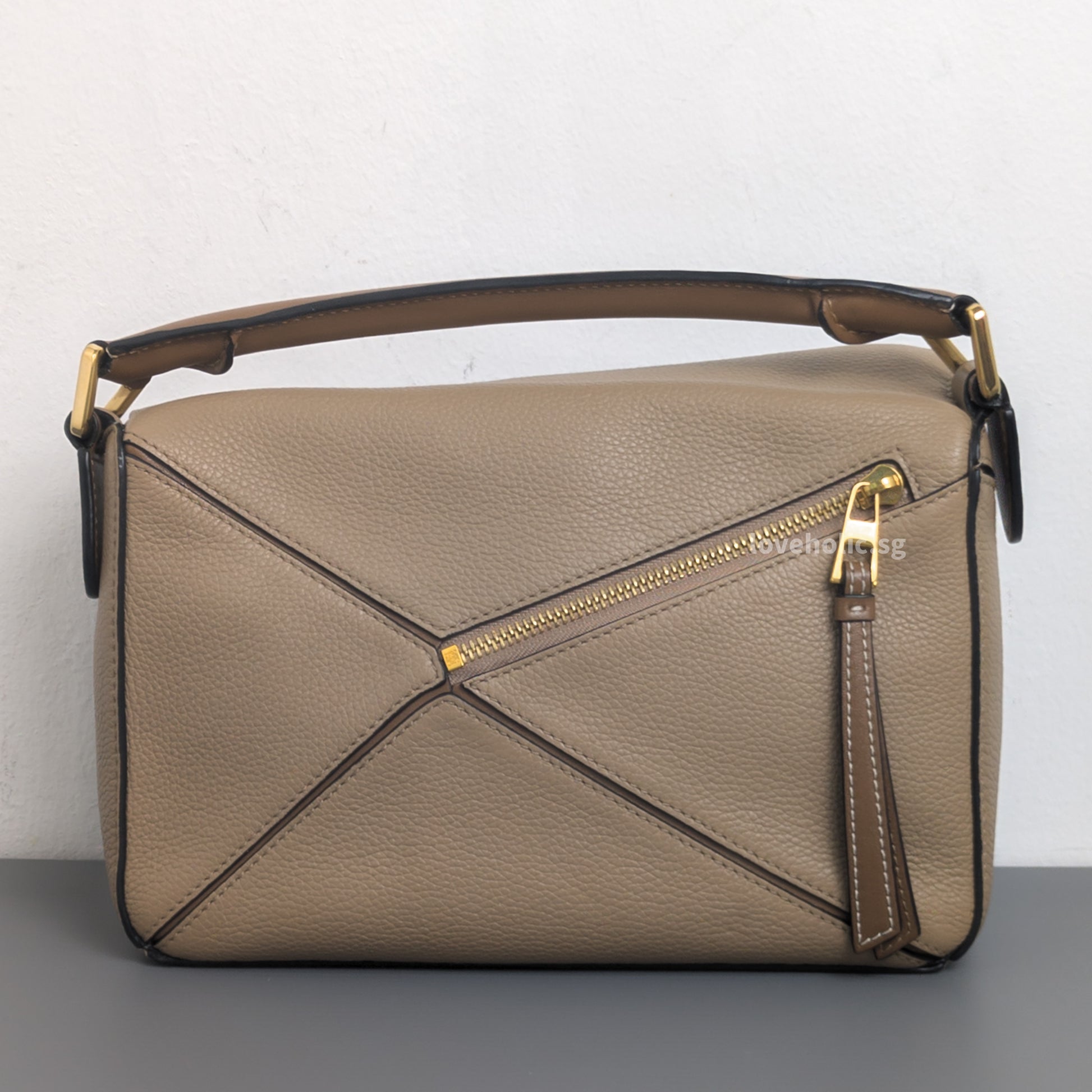 Loewe Puzzle Small | Sand Calfskin Gold Hardware-back