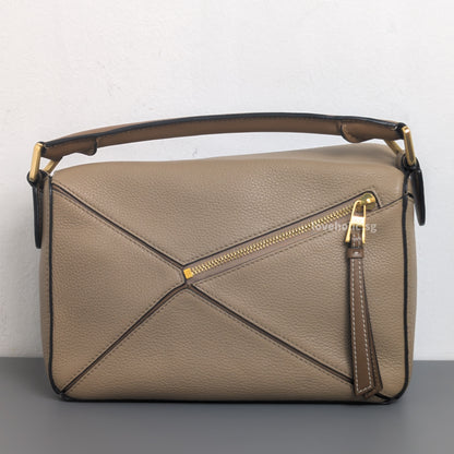 Loewe Puzzle Small | Sand Calfskin Gold Hardware-back