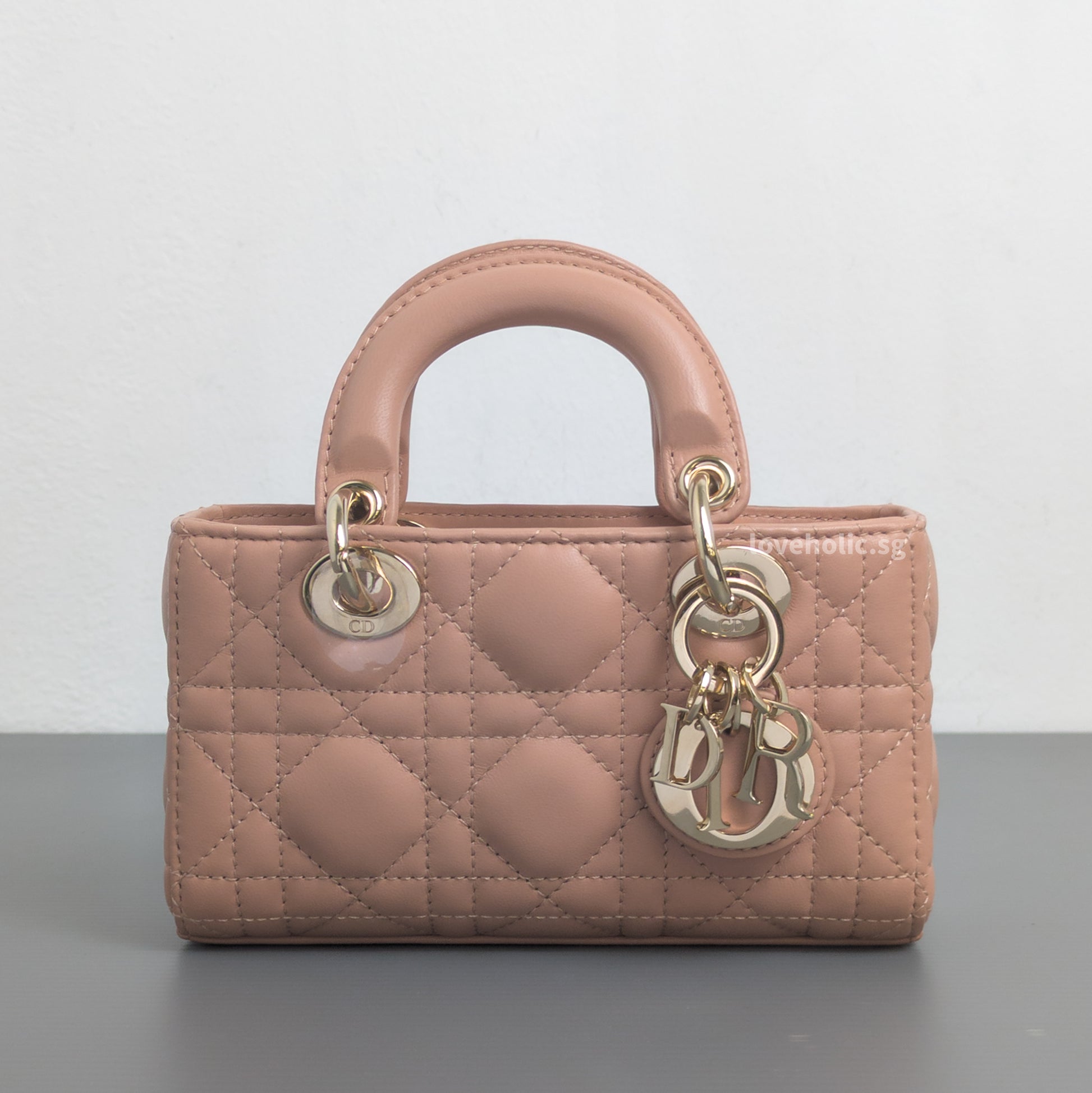 Dior Lady D-Joy Micro | Blush Lambskin Light Gold Hardware-front1