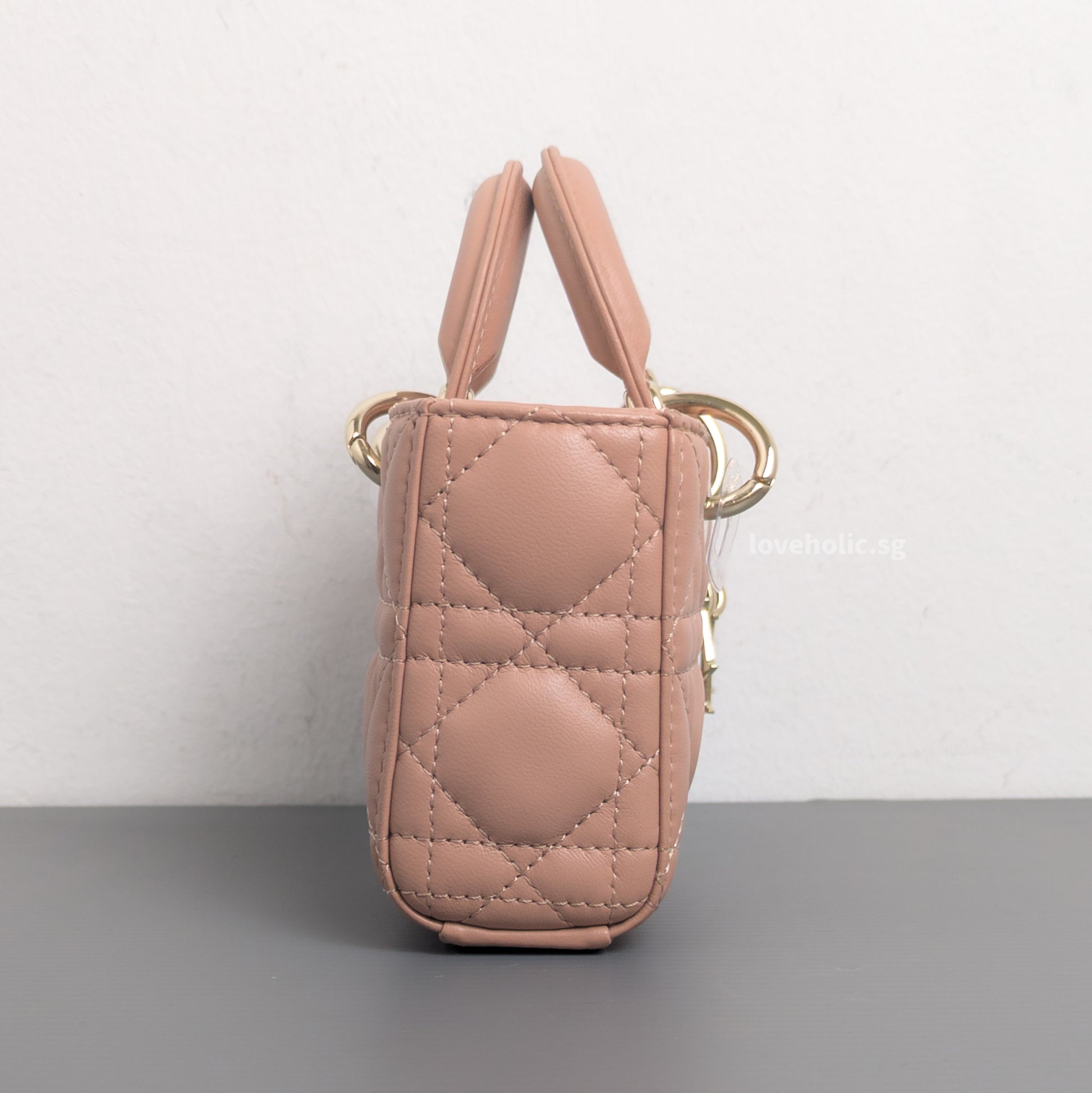 Dior Lady D-Joy Micro | Blush Lambskin Light Gold Hardware-details