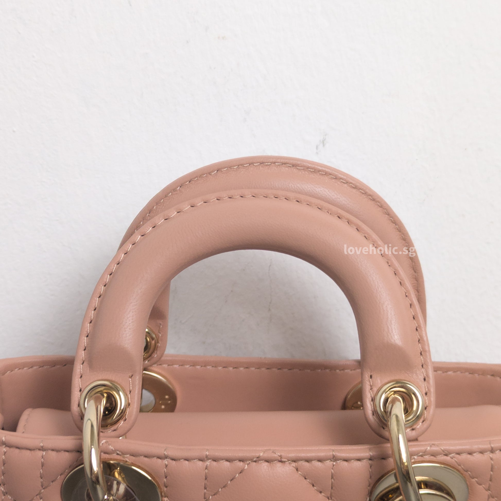 Dior Lady D-Joy Micro | Blush Lambskin Light Gold Hardware-details