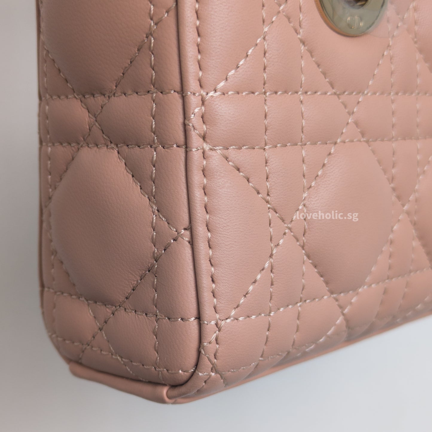 Dior Lady D-Joy Micro | Blush Lambskin Light Gold Hardware-details