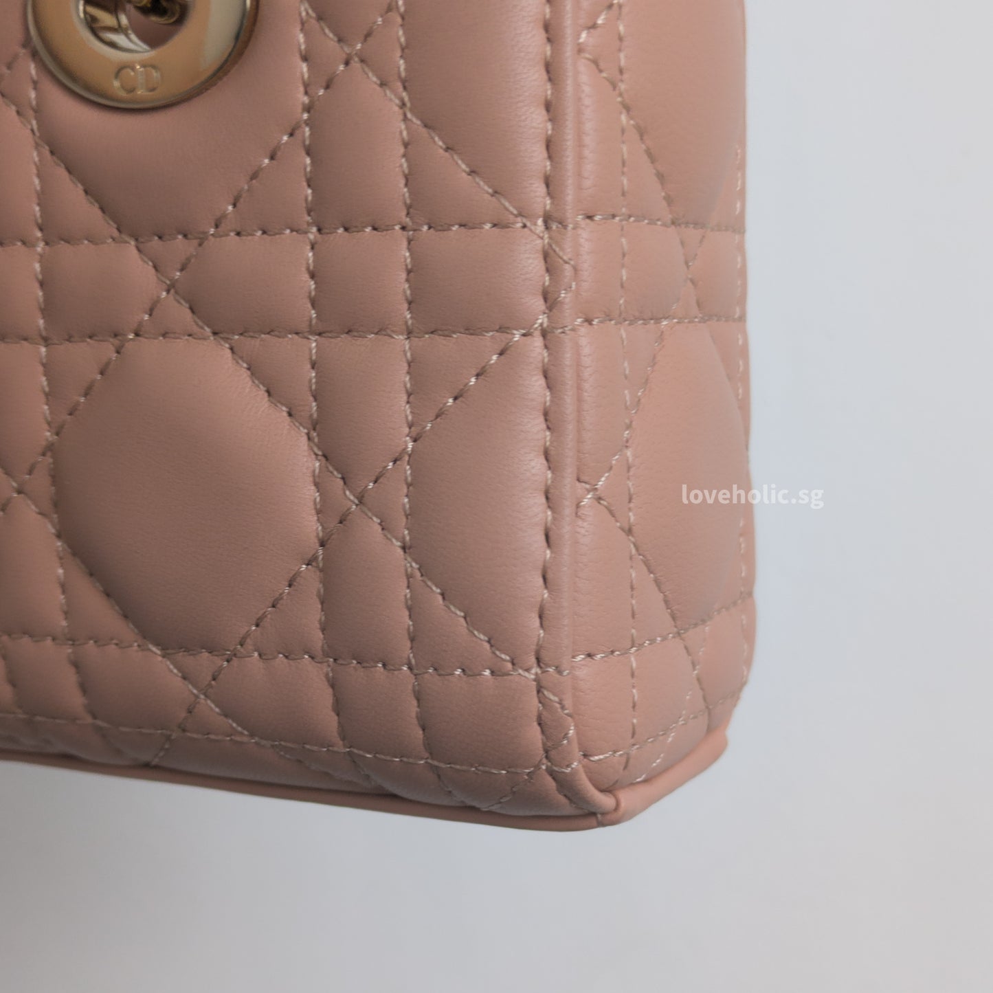 Dior Lady D-Joy Micro | Blush Lambskin Light Gold Hardware-details
