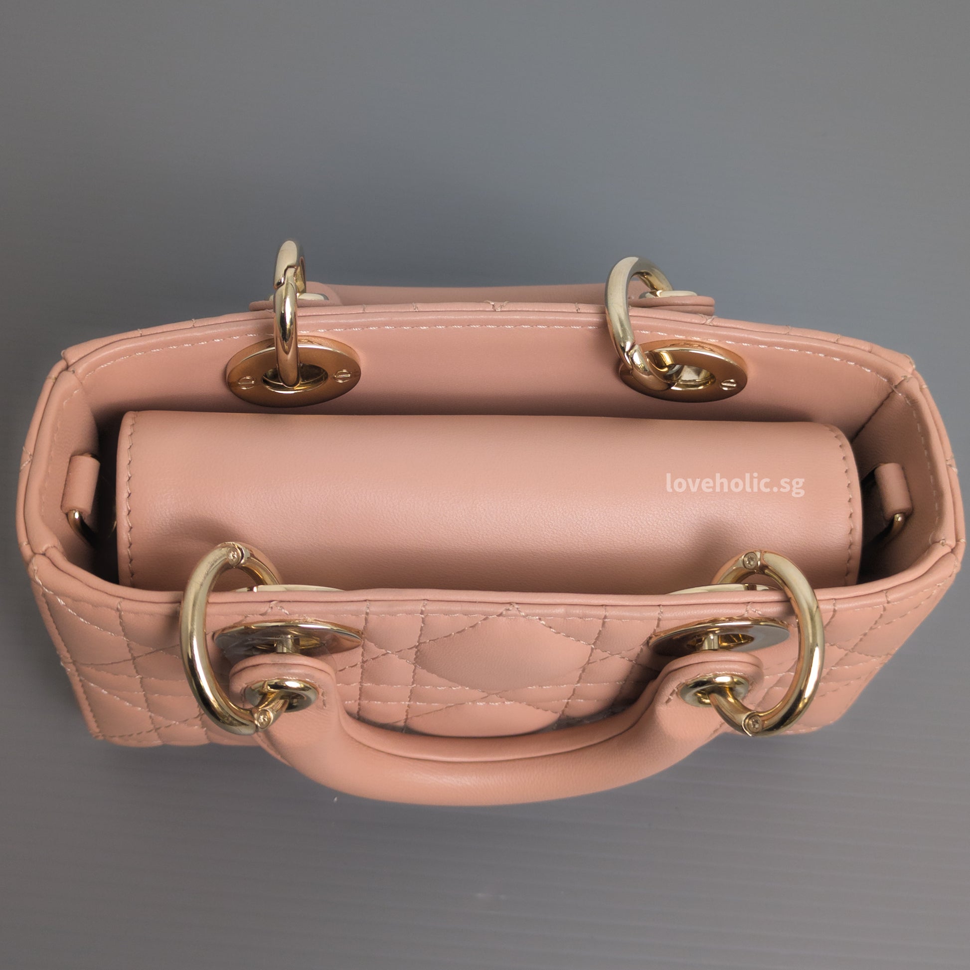 Dior Lady D-Joy Micro | Blush Lambskin Light Gold Hardware-details