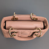 Dior Lady D-Joy Micro | Blush Lambskin Light Gold Hardware-details