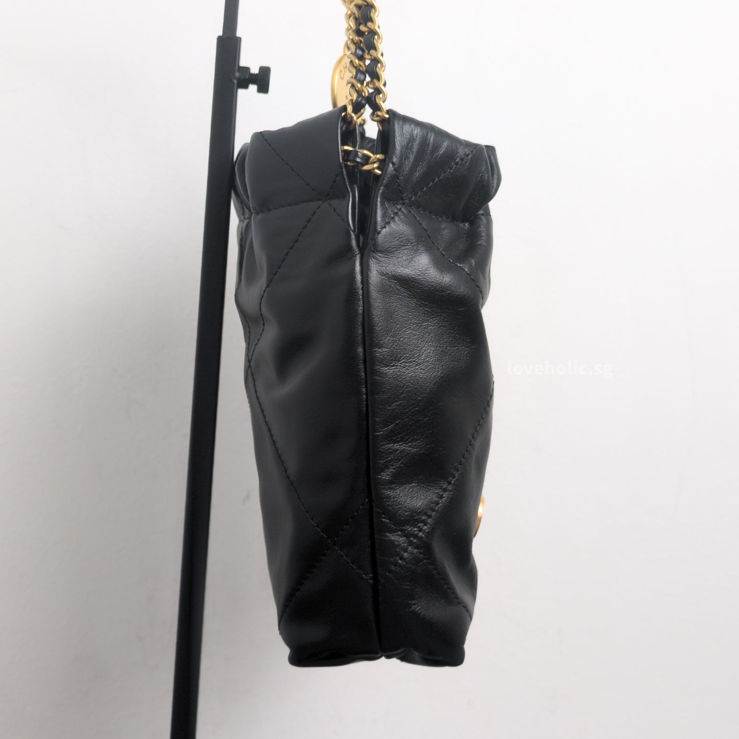 Chanel 22 Mini | Black Shiny Calfskin Gold Hardware