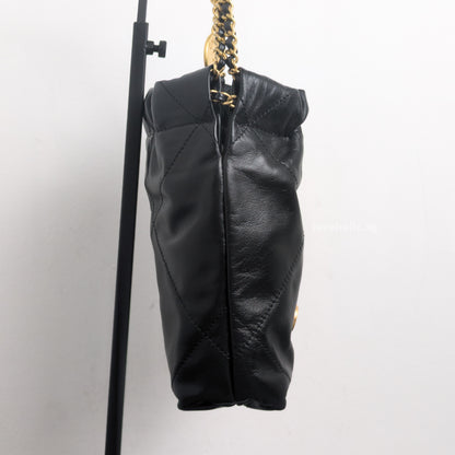 Chanel 22 Mini | Black Shiny Calfskin Gold Hardware