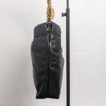 Chanel 22 Mini | Black Shiny Calfskin Gold Hardware