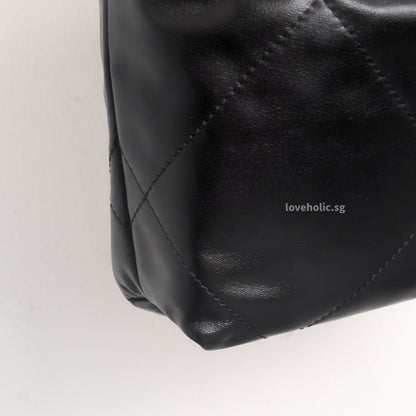 Chanel 22 Mini | Black Shiny Calfskin Gold Hardware