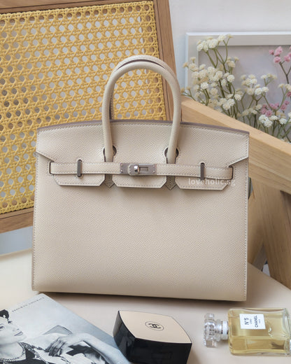 Birkin Sellier 25 | Craie Epsom Palladium Hardware