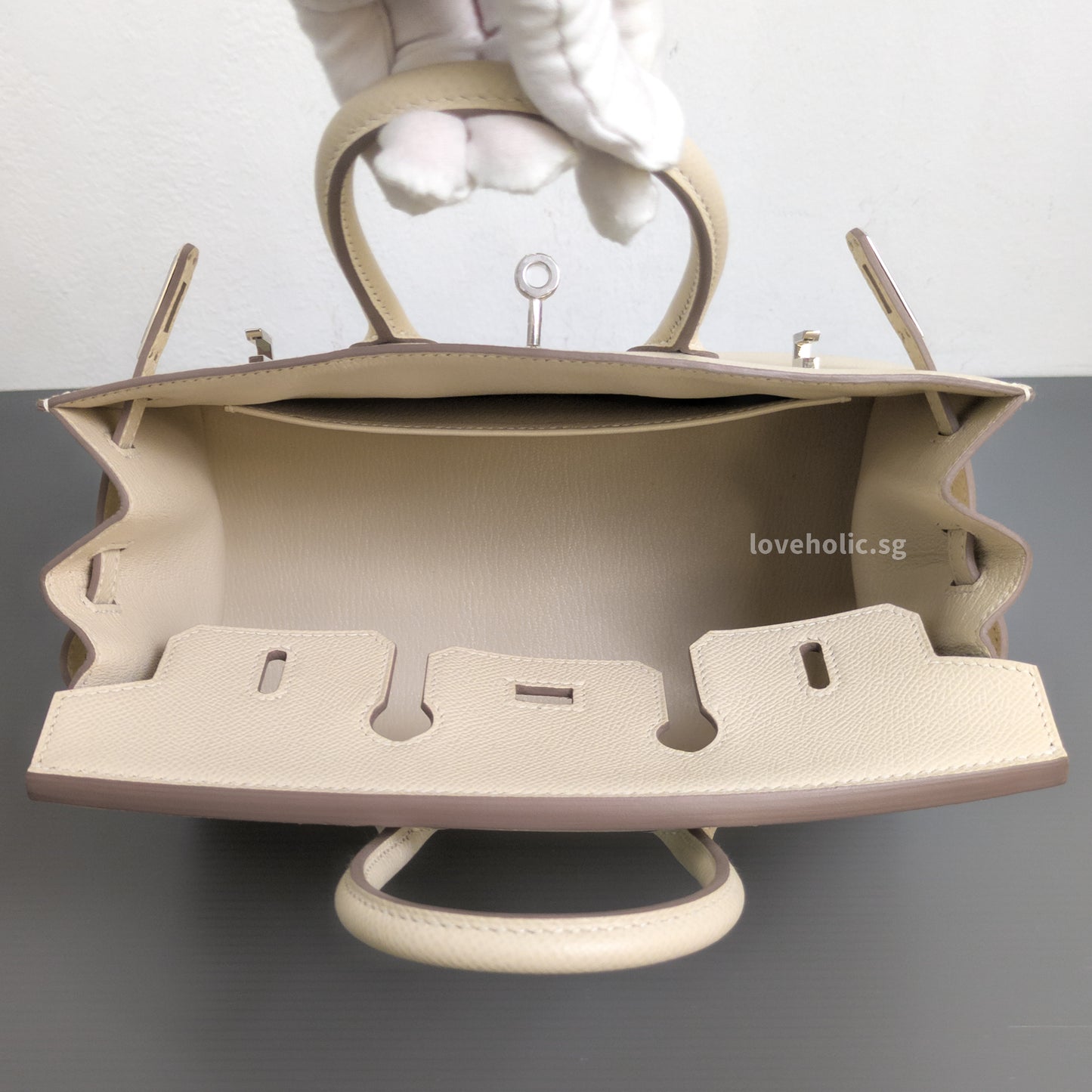 Birkin Sellier 25 | Craie Epsom Palladium Hardware