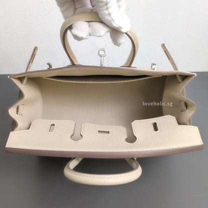 Birkin Sellier 25 | Craie Epsom Palladium Hardware