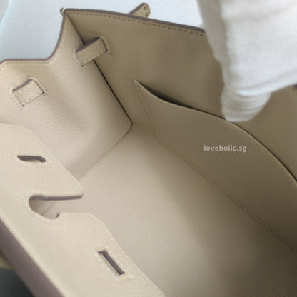 Birkin Sellier 25 | Craie Epsom Palladium Hardware