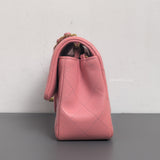 Chanel Classic Flap Mini Rectangle | Pink Lambskin Brushed Gold Hardware-details