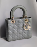 Dior My ABC Lady Dior Small | Stone Grey Lambskin Light Gold Hardware-front1