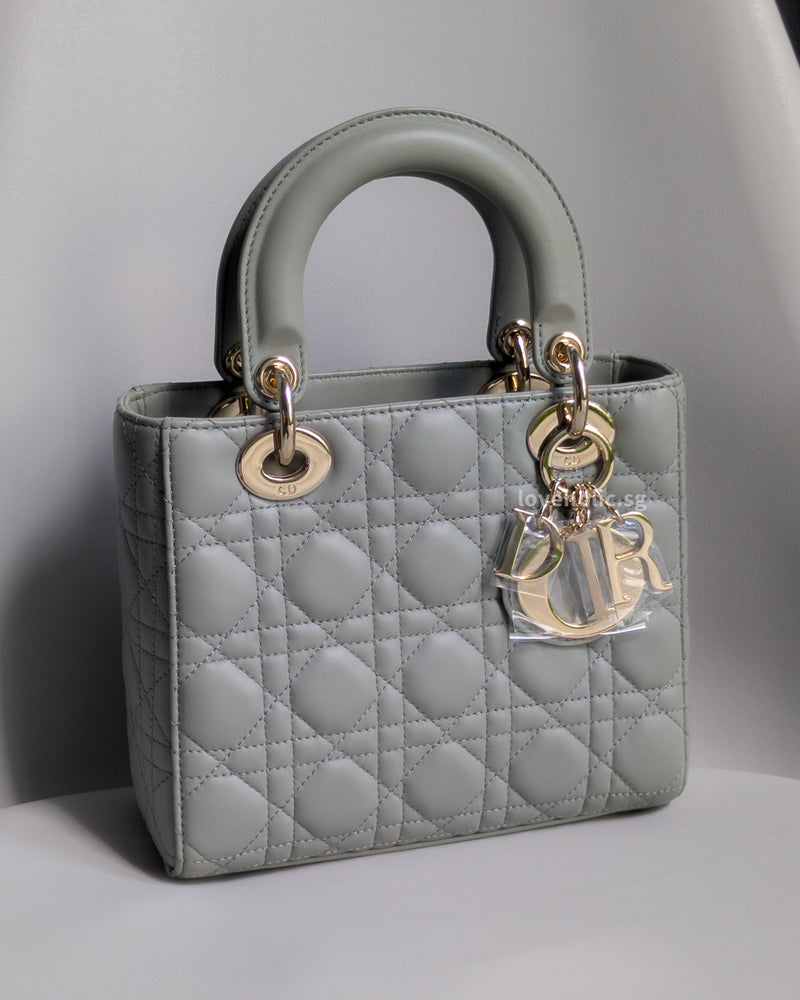 Dior My ABC Lady Dior Small | Stone Grey Lambskin Light Gold Hardware-front1