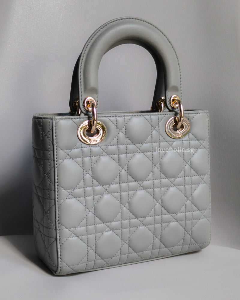 Dior My ABC Lady Dior Small | Stone Grey Lambskin Light Gold Hardware-back