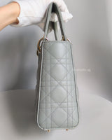 Dior My ABC Lady Dior Small | Stone Grey Lambskin Light Gold Hardware-details