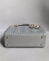 Dior My ABC Lady Dior Small | Stone Grey Lambskin Light Gold Hardware-details