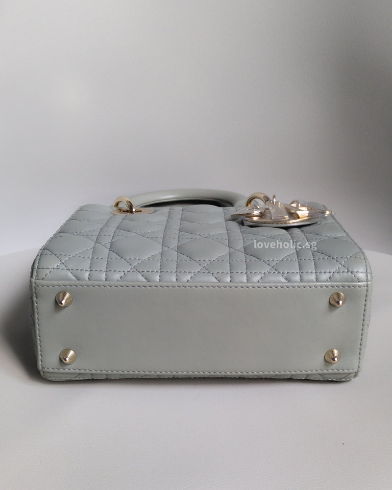 Dior My ABC Lady Dior Small | Stone Grey Lambskin Light Gold Hardware-details