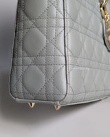 Dior My ABC Lady Dior Small | Stone Grey Lambskin Light Gold Hardware-details