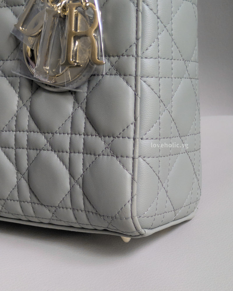 Dior My ABC Lady Dior Small | Stone Grey Lambskin Light Gold Hardware-details