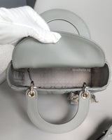 Dior My ABC Lady Dior Small | Stone Grey Lambskin Light Gold Hardware-details