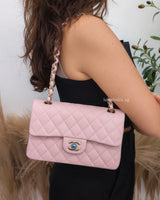 Chanel Classic Flap Small | 22B Light Pink Caviar Light Gold Hardware-model